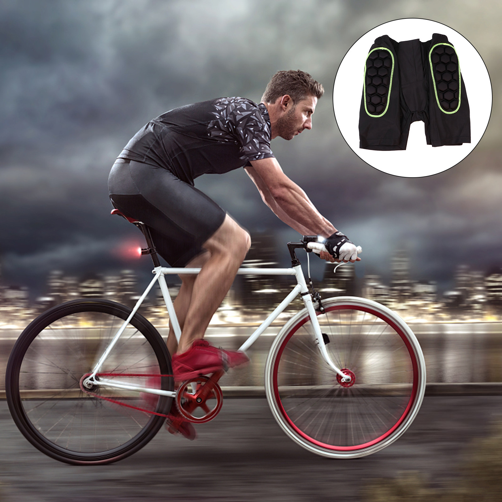 Mountain Biking Pads - Men's Padded Downhill Shorts with 3D