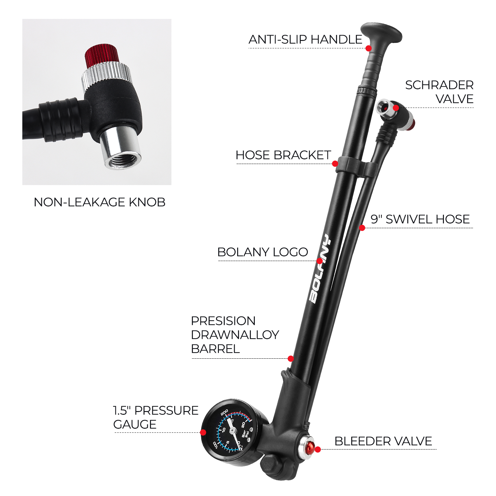 BOLANY 300psi Air Shock Bike P - đánh giá và giá Shock Pump Suspension