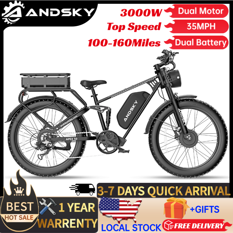 ANDSKY Apex50 AWD Electric Bik - đánh giá và giá Shock Pump Suspension