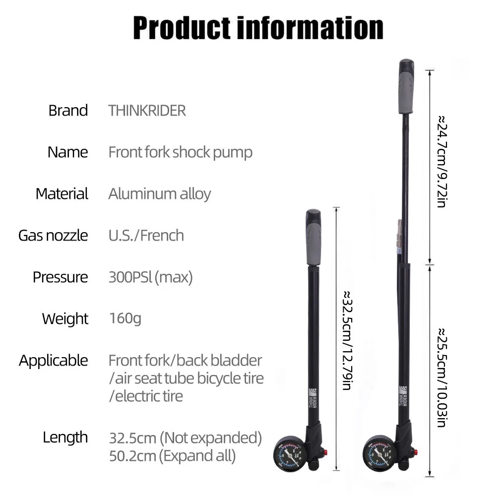 ThinkRider Portable High-press - đánh giá và giá Shock Pump Suspension